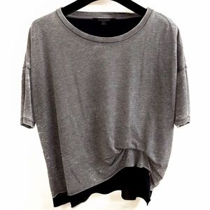 AllSaints Bev Layered Croppped Crew Neckline Tee